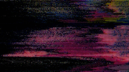 Wall Mural - glitch noise static television vfx pack. visual video effects stripes background, tv screen no signa
