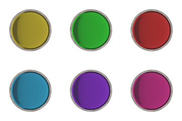 Poster - set of colored buttons on a white background. website design, games and more.