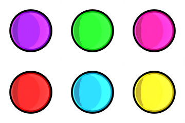 Poster - set of colored buttons on a white background. website design, games and more.