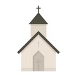 Rural church icon flat isolated vector