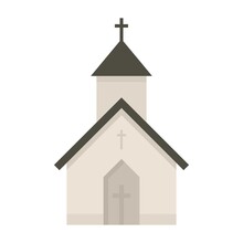 Rural Church Icon Flat Isolated Vector