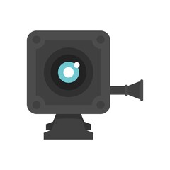 Poster - Small action camera icon flat isolated vector