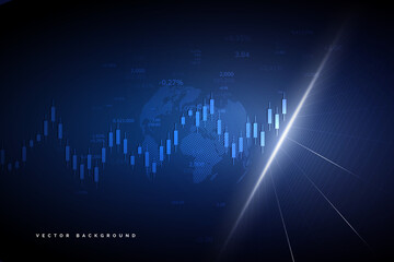Poster - Economic graph with diagrams on the stock market, for business and financial concepts and reports.Abstract vector background