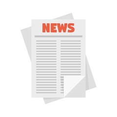Poster - newspaper icon flat isolated vector