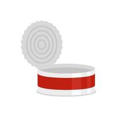 Sticker - Open tin can icon flat isolated vector