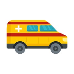 Sticker - Ambulance car icon flat isolated vector