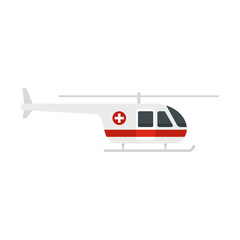 Poster - Sky ambulance helicopter icon flat isolated vector