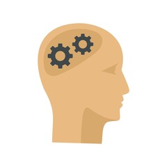 Poster - Advertising thinking icon flat isolated vector