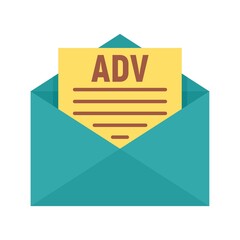 Poster - Advertising mail icon flat isolated vector