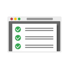 Poster - online checklist icon flat isolated vector