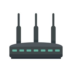 Poster - Modern router icon flat isolated vector