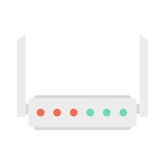 Poster - Broadband router icon flat isolated vector