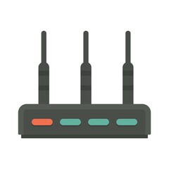 Fototapete - Communication router icon flat isolated vector