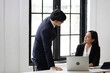 © offsuperphoto - furious two businesspeople arguing strongly after making a mistake at work in office