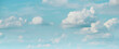wide web banner with beautiful bright blue sky with fluffy clouds for any text