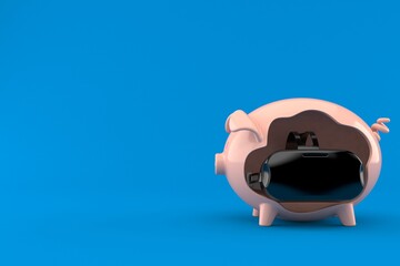 Poster - VR headset inside piggy bank