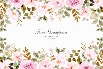 Watercolor pink flower background