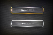 Button Web Set Glass On Background Color Black