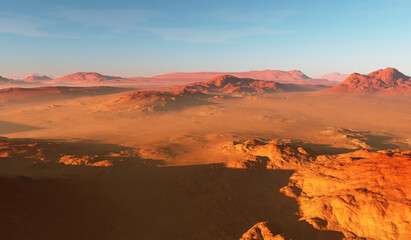 Wall Mural - exoplanet or extrasolar red planet
