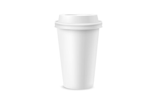 White paper cup for coffee, tea, chocolate and other hot drinks. White cup mockup. Disposable Cup. Take out mug 3D rendering model