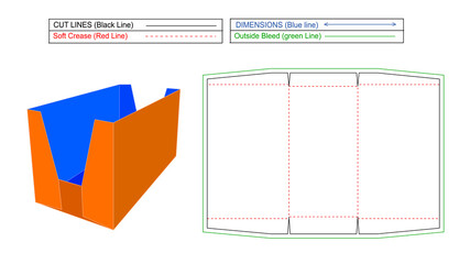 Display box Corrugated display box and cardboard display box, dieline template and 3d box, resizable and editable vector file