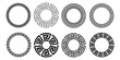 Set of eight circle with Greek Key pattern