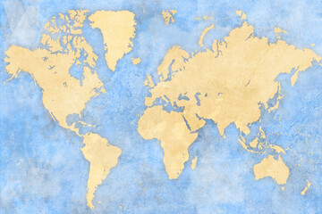 Poster - world map stone texture pattern backdrop