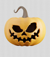 Wall Mural - 3d render of pumpkin with transparent background for product display,with clipping path