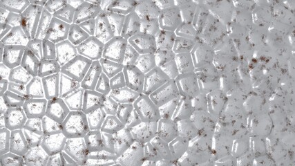 Poster - Abstract white-gray volumetric 3D background from convex elements and traces of rust. Rendering an image.