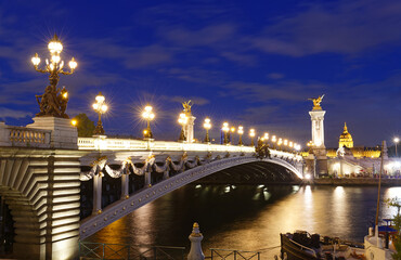 Poster - The bridge Alexandre III was offered to France by the Tsar Alexandre III of Russia to mark the Franco-Russian Alliance. Paris. France.