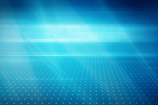 Blue graphical abstract technology background, with light rays