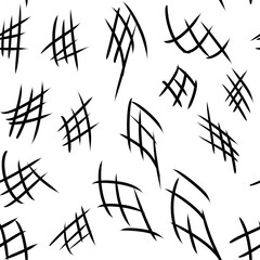 Poster - Seamless pattern of black lines on a white background.