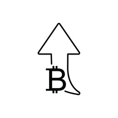 Sticker - bitcoin  rate increase icon up ruble sign