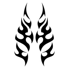 Poster - Abstract illustration in the form of a mirrored tattoo. A decorative image of smooth lines.