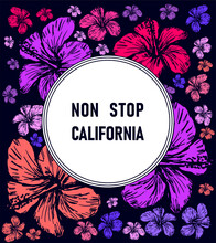 Non Stop California Graphic Design Vector Art