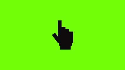Poster - hand cursor pixel icon animation