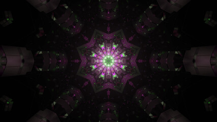 Wall Mural - 3D rendering of an abyss with small shiny lights, similar to a galaxy, and a big star-shaped center
