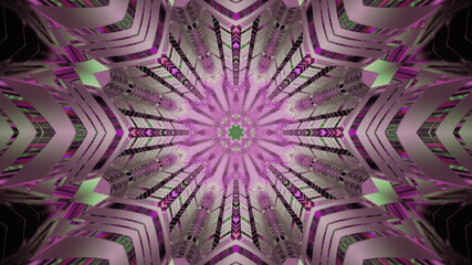 Wall Mural - 3D rendering of a futuristic neon pink tunnel, similar to an explosion
