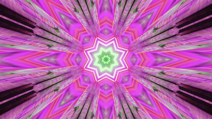 Wall Mural - 3D rendering of a neon pink abstract illusion in the shape of a star