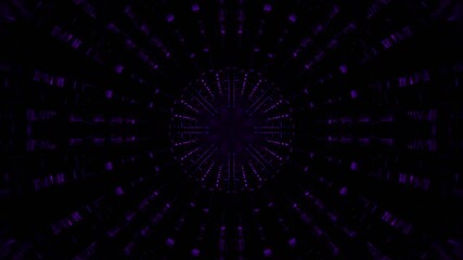 Wall Mural - A 3D render of a bottomless pit moving further into the distance with neon lights on a loop