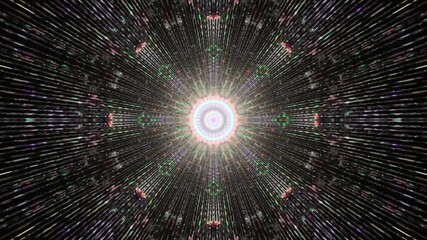 Wall Mural - A 3D rendering of a bright colorful tunnel going deeper and deeper into a bottomless pit on a loop