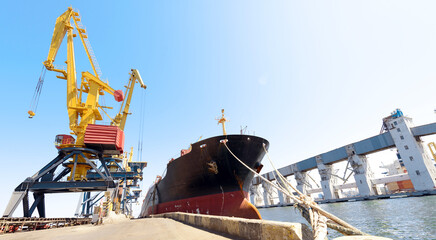 cargo ship in port