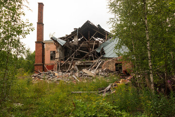 Wall Mural - the remains of an abandoned building