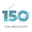 150 Year Anniversary Logo Vector Template Design Illustration