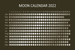 © Alla - 2022 Moon calendar. Astrological calendar design. planner. Place for stickers. Month cycle planner mockup. Isolated black and white background