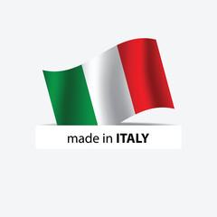 Wall Mural - made in Italy vector stamp. badge with Italy flag	