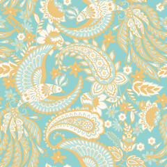 Flying Bird seamless vector pattern. damask paisley floral background