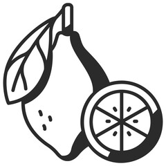 Wall Mural - lemon icon