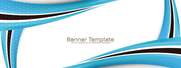 Abstract stylish blue wavy design banner template