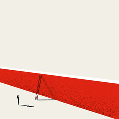 Wall Mural - Business overcome obstacle and challenge vector concept. Symbol of finding solution. Minimal illustration.